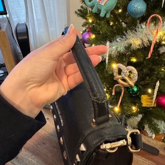 Michael Kors Black and Gold Studded Satchel - Picture 2 of 4